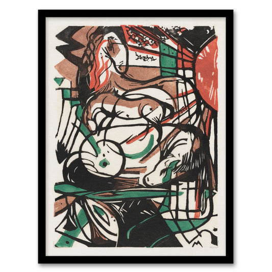 Franz Marc Framed Wall Art The Birth of Horses Abstract Painting Home Décor