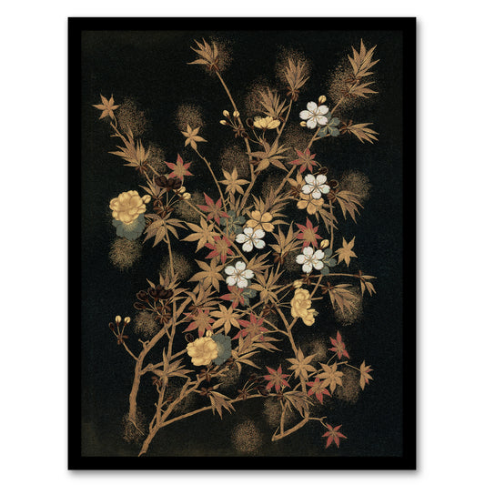 G A Audsley Framed Wall Art Print Vintage Japanese Autumn Flowers Home Décor