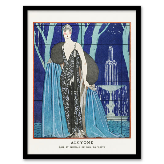 George Barbier Framed Wall Art Alcyone Vintage Fashion Worth Advert Home Décor