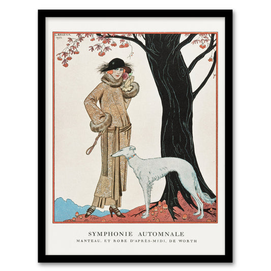 Barbier Framed Wall Art Autumn Symphony Vintage Fashion Worth Advert Home Décor