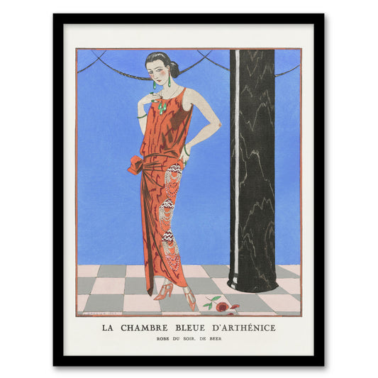 George Barbier Framed Wall Art Blue Room of Arthenice Vintage Fashion Home Décor