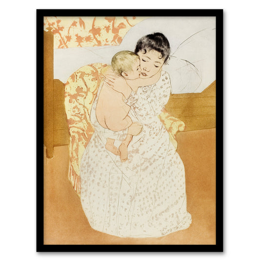Mary Cassatt Framed Wall Art Print Maternal Caress Mother and Child Home Décor