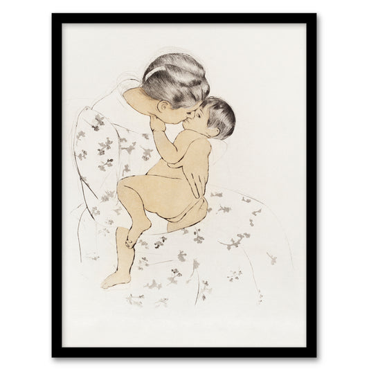 Mary Cassatt Framed Wall Art Print Mother's Kiss Portrait With Infant Home Décor