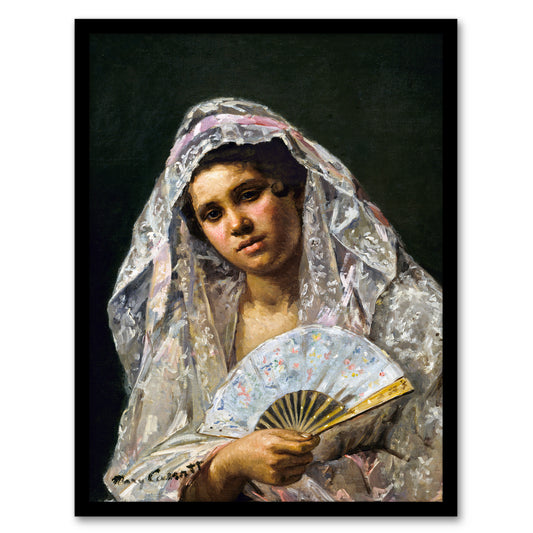 Mary Cassatt Framed Wall Art Print Spanish Dancer with Lace Mantilla Home Décor