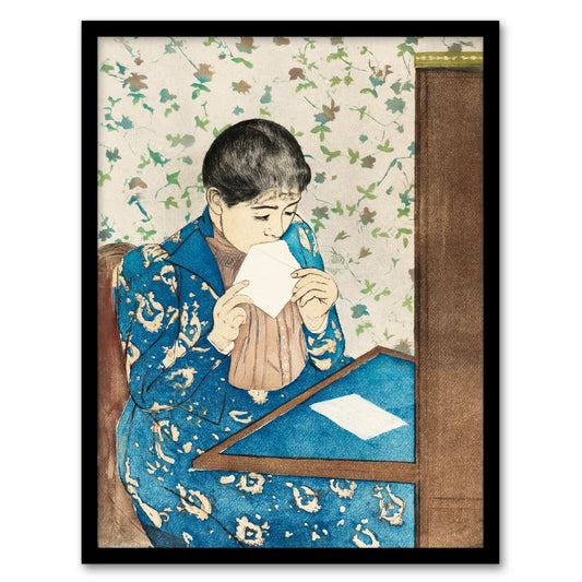 Cassatt Framed Wall Art The Letter Woman Sealing Envelope Portrait Home Décor