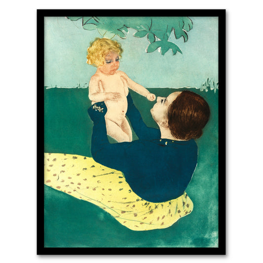 Mary Cassatt Framed Wall Art Print Under the Horse Chestnut Tree Home Décor