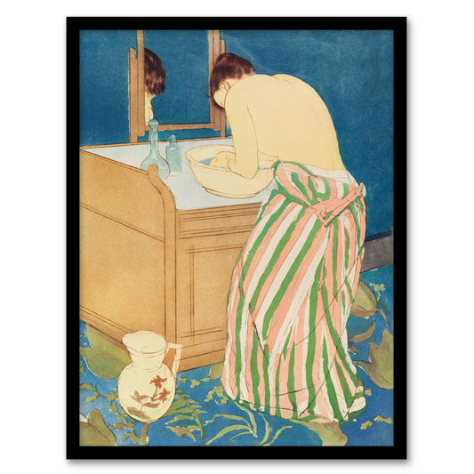 Mary Cassatt Framed Wall Art Woman Bathing at her Dressing Table Home Décor