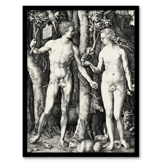 Albrecht Durer Adam and Eve in Garden of Eden Framed Wall Art Picture Print