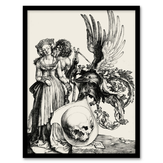 Albrecht Durer Coat of Arms with a Skull Framed Wall Art Picture Print