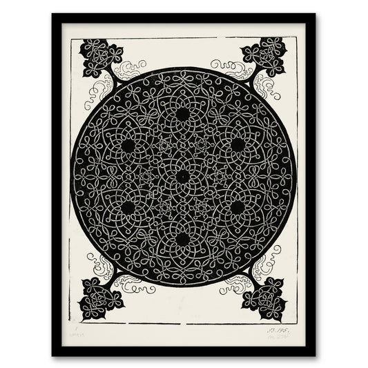 Albrecht Durer Knob With Seven Hexagonal Stars Framed Wall Art Picture Print