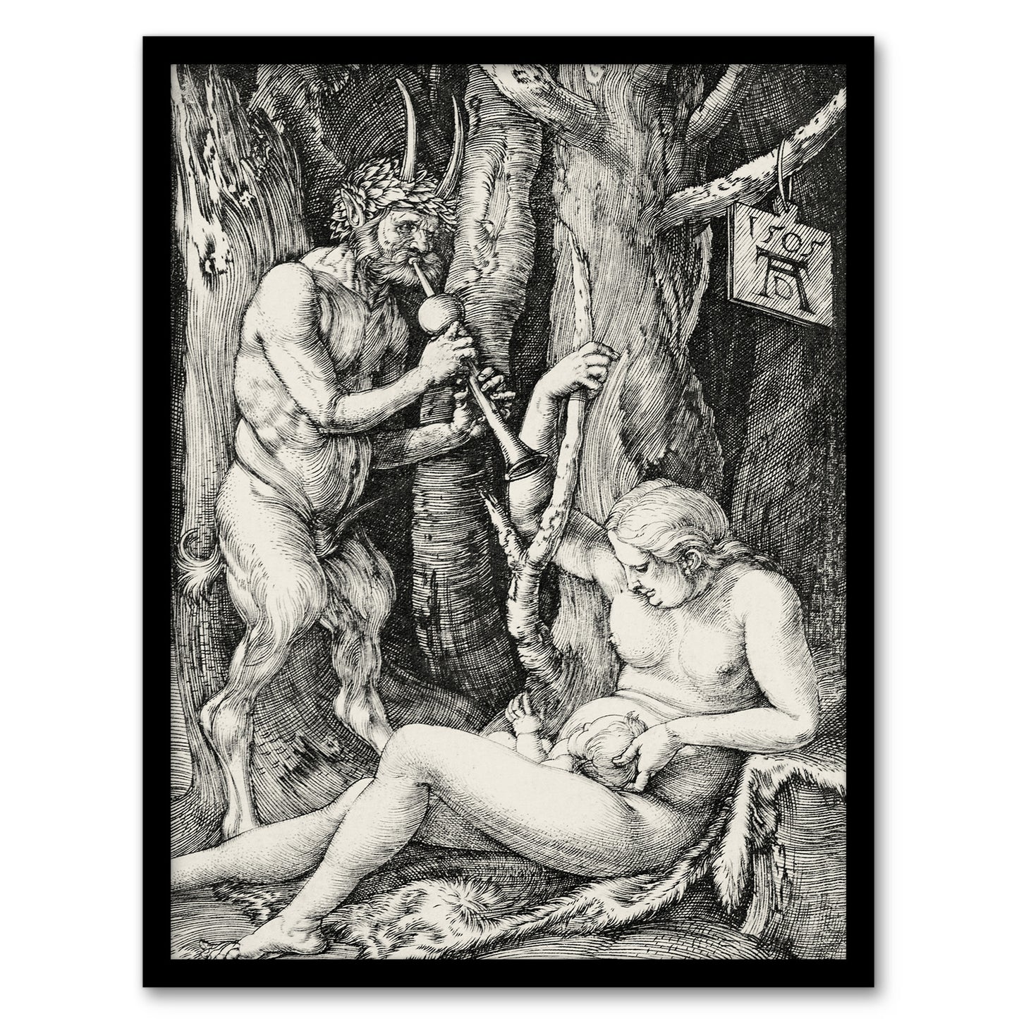 Albrecht Durer Satyr Family Nymph and Infant Framed Wall Art Picture Print