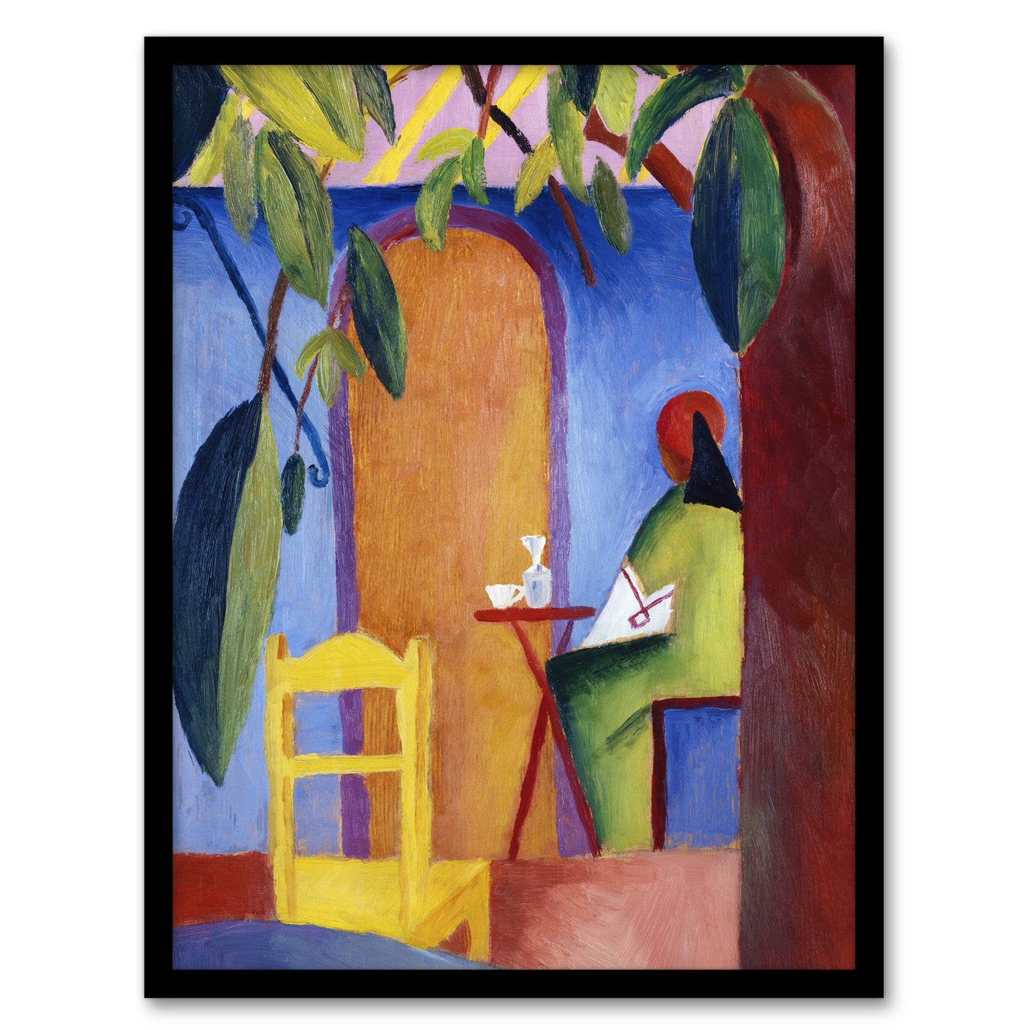 August Macke Turkish Cafe Colourful Oil Painting Framed Wall Art Print