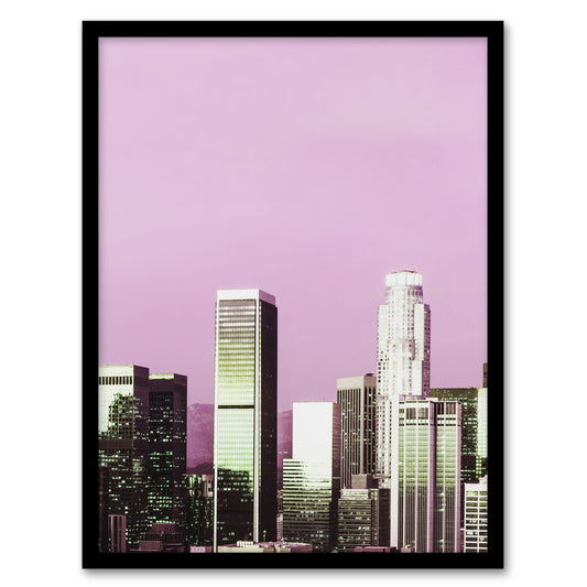 Carol M Highsmith Los Angeles Pink Skyline Photograph Framed Wall Art Print