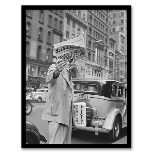 Dorothea Lange Social Justice Newsboy Photograph Framed Wall Art Print