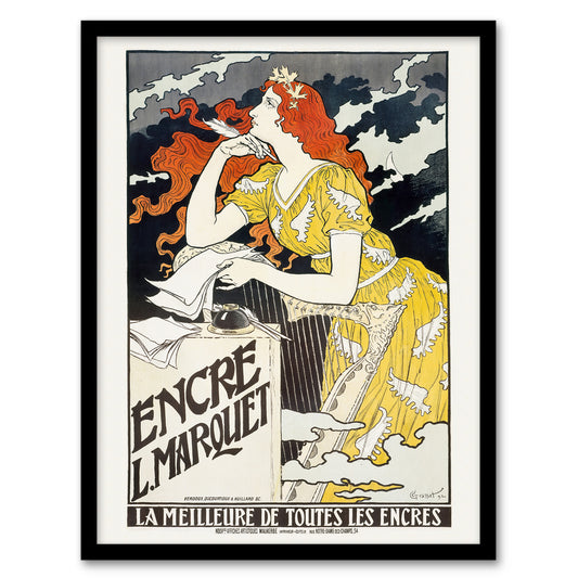 Eugene Grasset Encre Marquet Ink Vintage Art Nouveau Ad Framed Wall Art Print