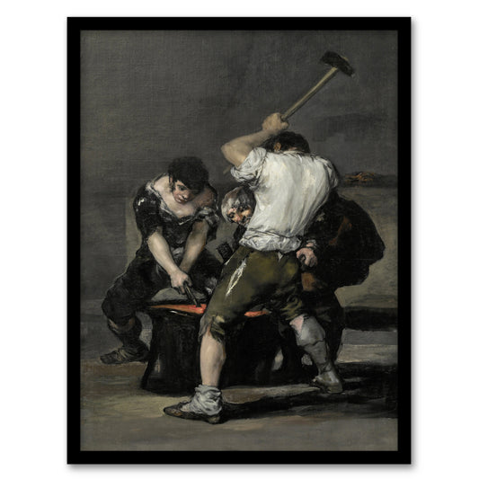 Francisco Goya The Forge Blacksmiths Oil Painting Framed Wall Art Print