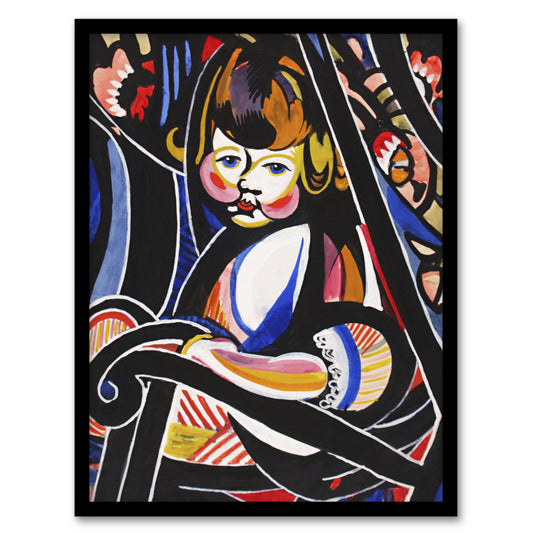 Henry Lyman Sayen Child in Rocker Abstract Painting Framed Wall Art Print