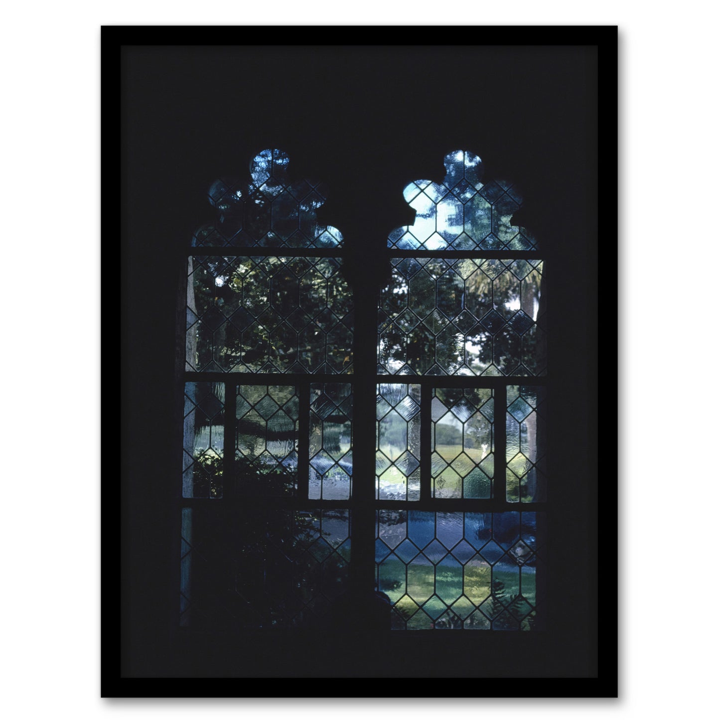 John Margolies Cloister Hotel Stained Glass Window Framed Wall Art Print
