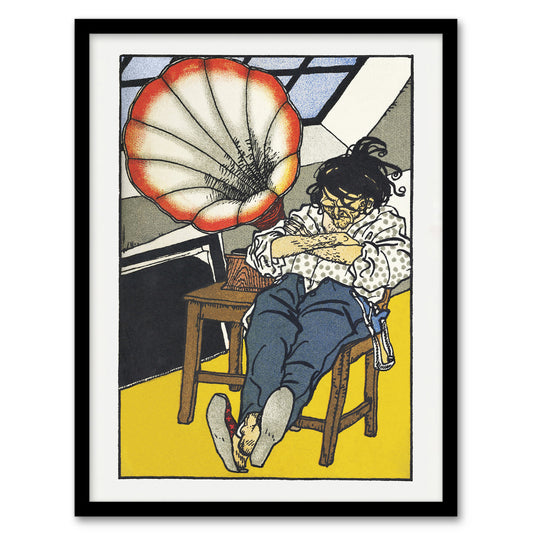 Moriz Jung A Beethoven Enthusiast Painting Framed Wall Art Picture Print