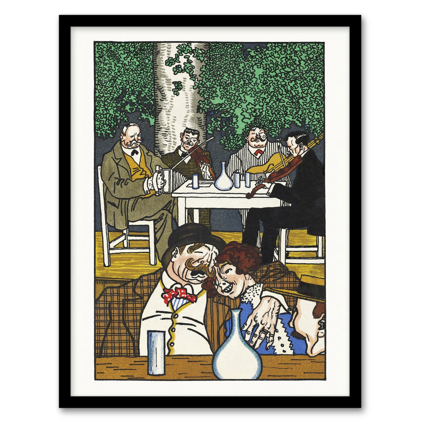 Moriz Jung At the Heuriger Tavern Painting Framed Wall Art Picture Print