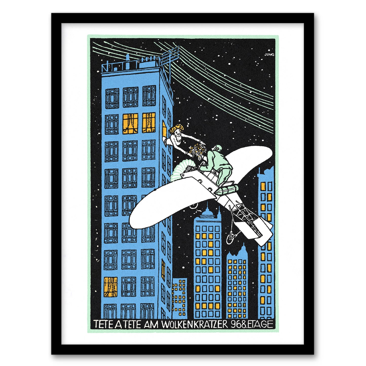 Moriz Jung Rendezvous on 968th Floor of a Skyscraper Framed Wall Art Print