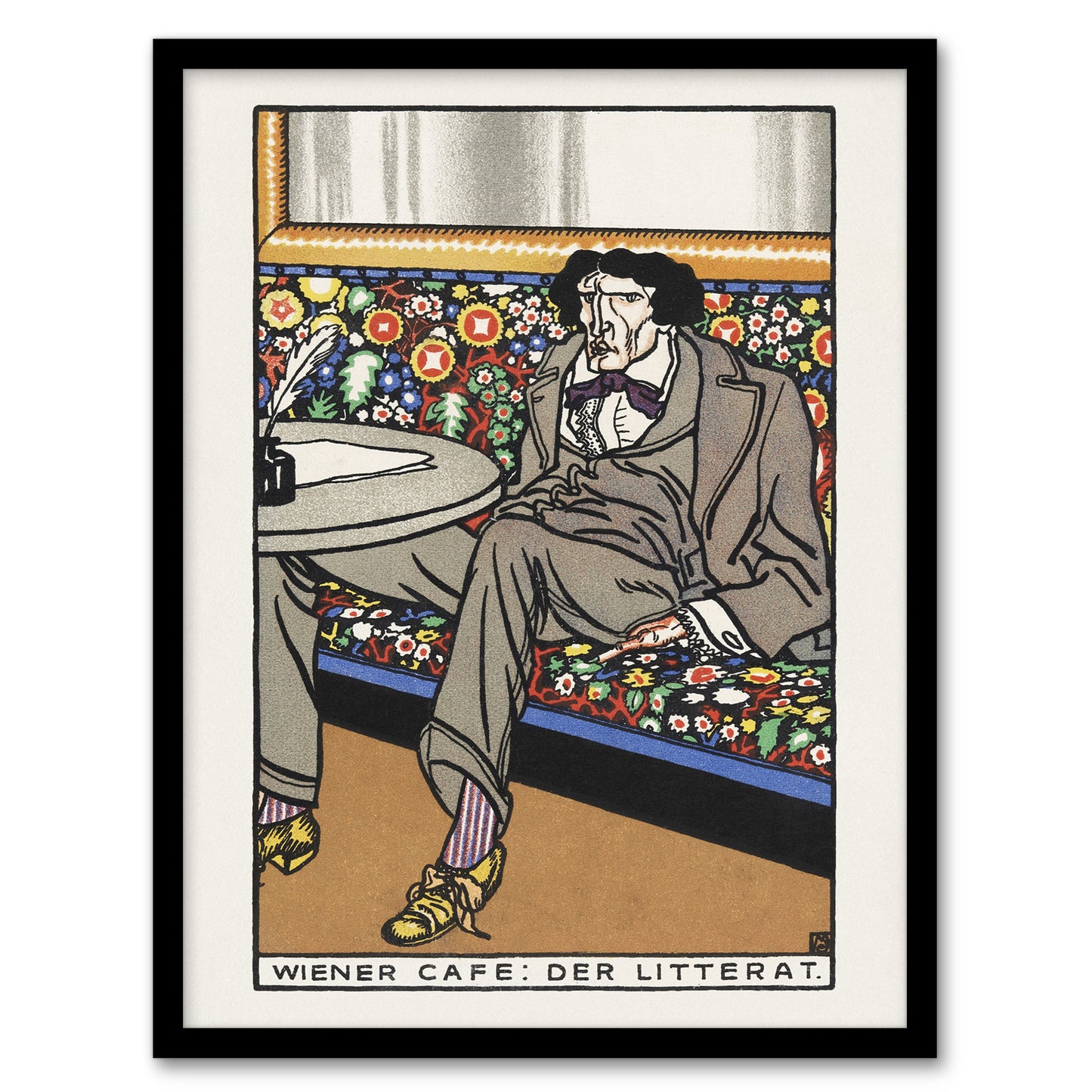 Moriz Jung Viennese Cafe Advert The Man of Letters Framed Wall Art Print