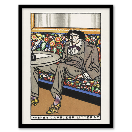 Moriz Jung Viennese Cafe Advert The Man of Letters Framed Wall Art Print
