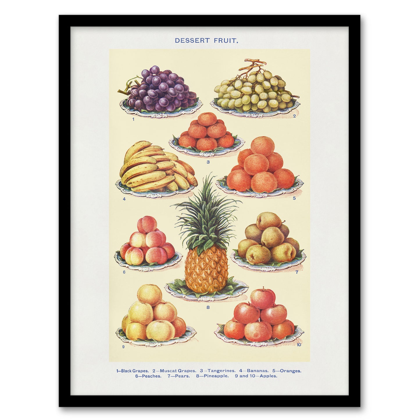 Mrs Beeton Household Management Summer Dessert Fruit Framed Wall Art Print