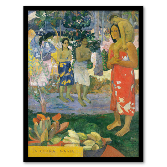 Paul Gauguin Hail Mary La Orana Maria Oil Painting Framed Wall Art Print