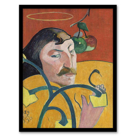 Paul Gauguin Self Portrait with Halo and Snake Framed Wall Art Picture Print