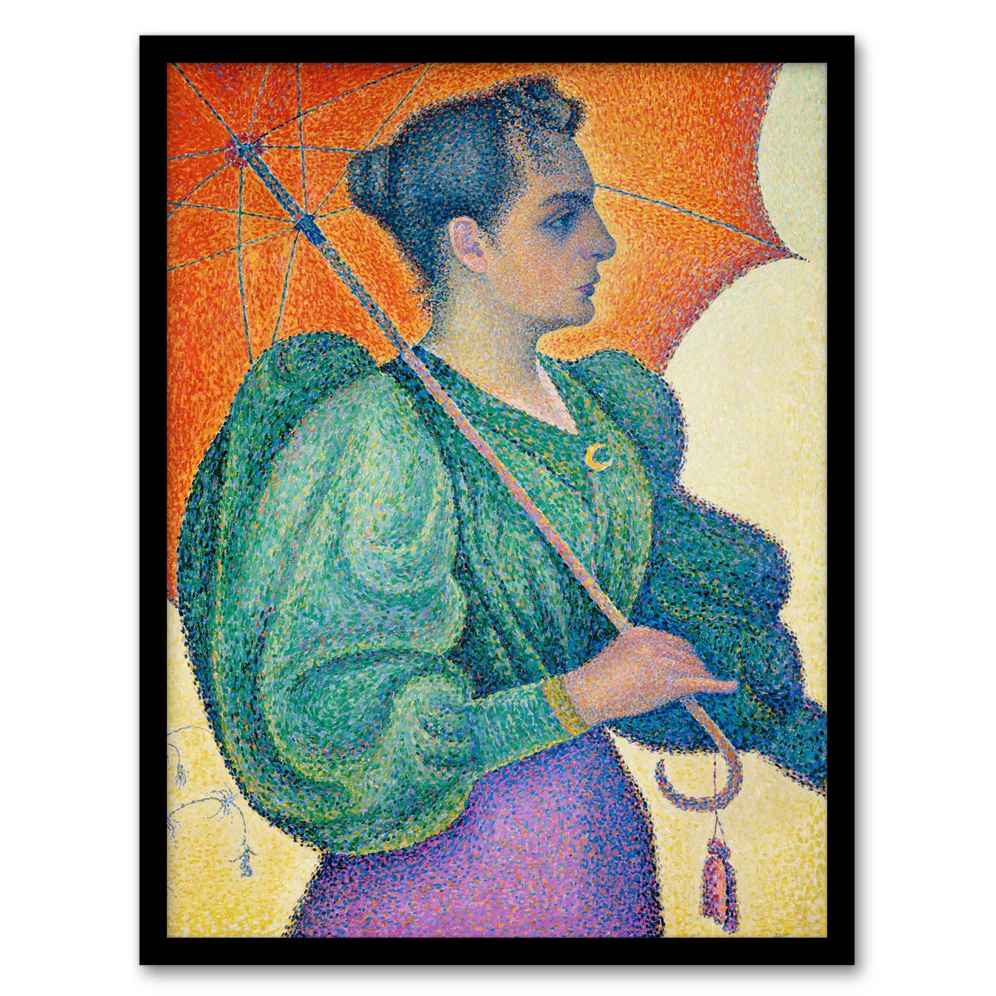 Paul Signac Woman With An Umbrella Portrait Framed Wall Art Picture Print