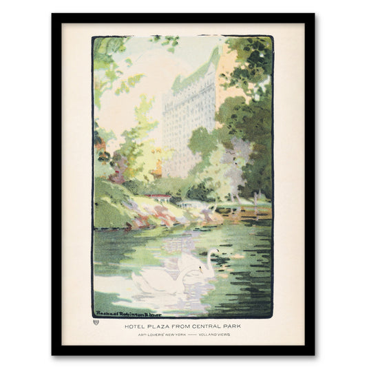 Rachael R Elmer Hotel Plaza from Central Park Framed Wall Art Picture Print