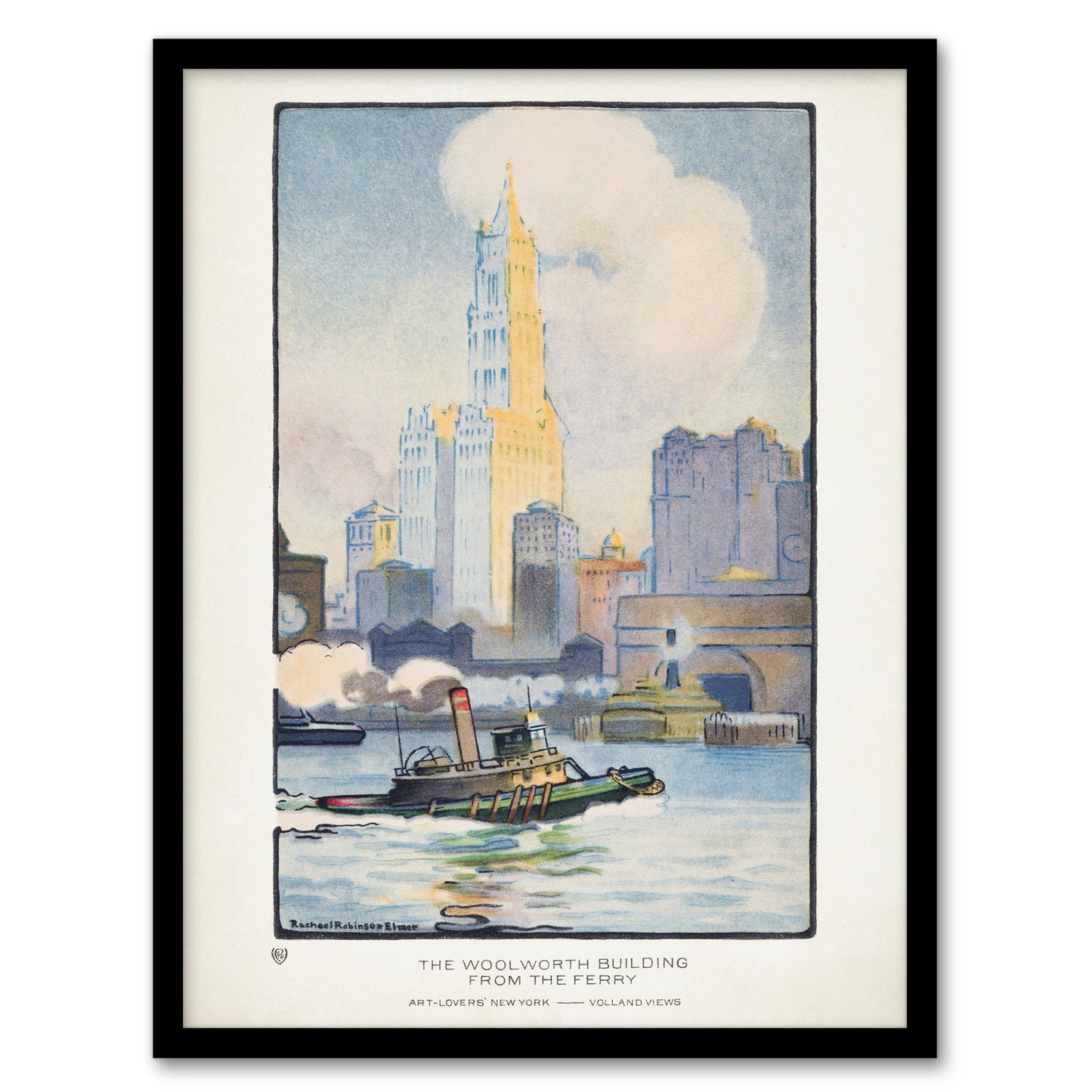 Rachael R Elmer The Woolworth Building from the Ferry Framed Wall Art Print