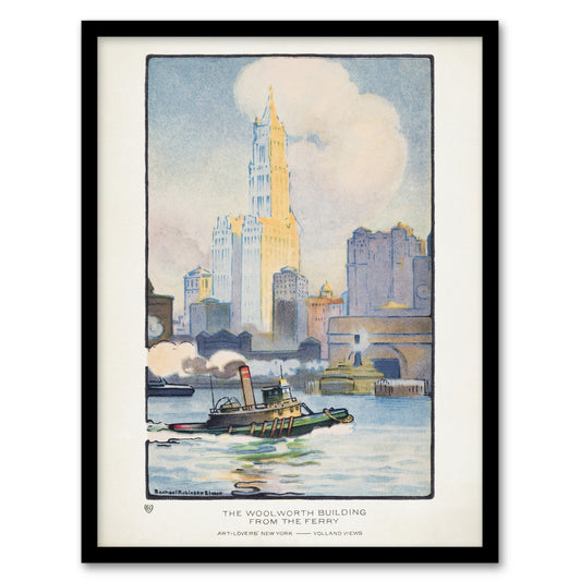 Rachael R Elmer The Woolworth Building from the Ferry Framed Wall Art Print