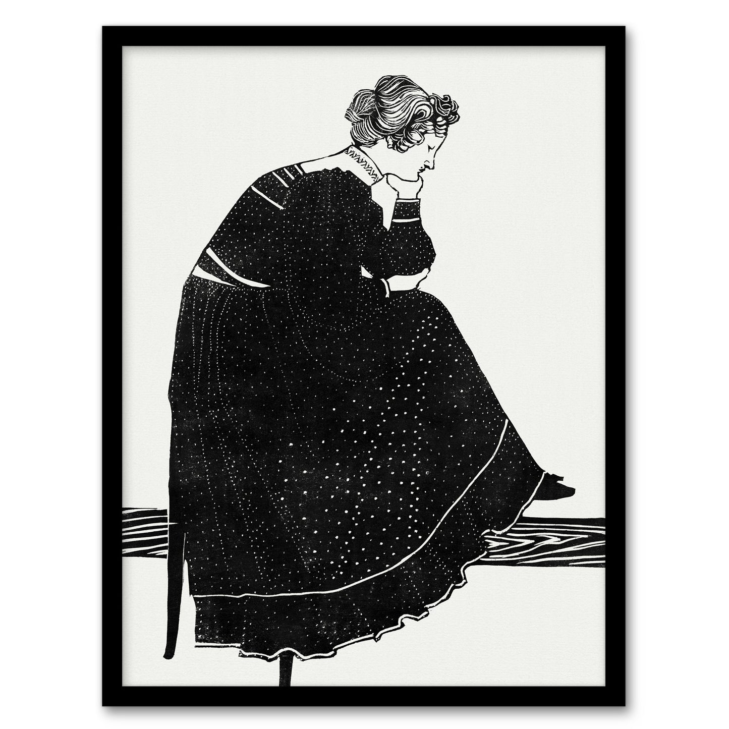 Reijer Stolk Woman Sitting on a Stool Design Framed Wall Art Picture Print