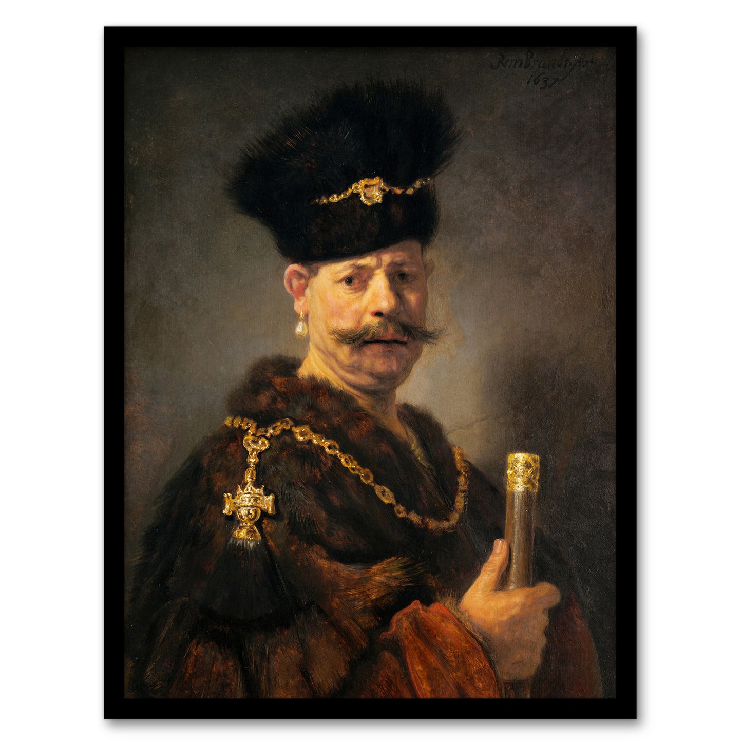 Rembrandt van Rijn A Polish Nobleman Portrait Framed Wall Art Picture Print