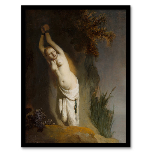 Rembrandt van Rijn Andromeda Chained to the Rocks Framed Wall Art Print