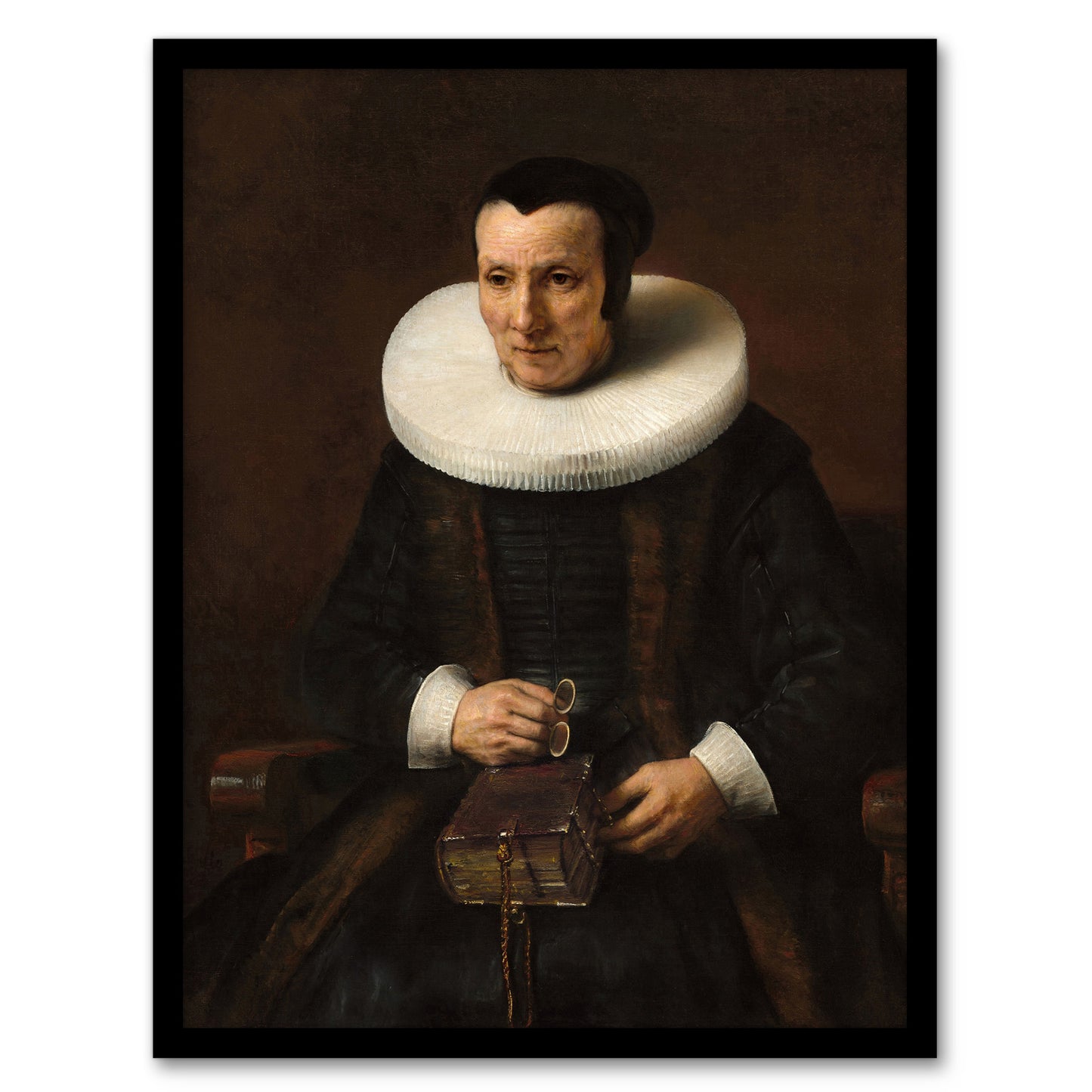 Rembrandt van Rijn Old Lady with a Book Portrait Framed Wall Art Print