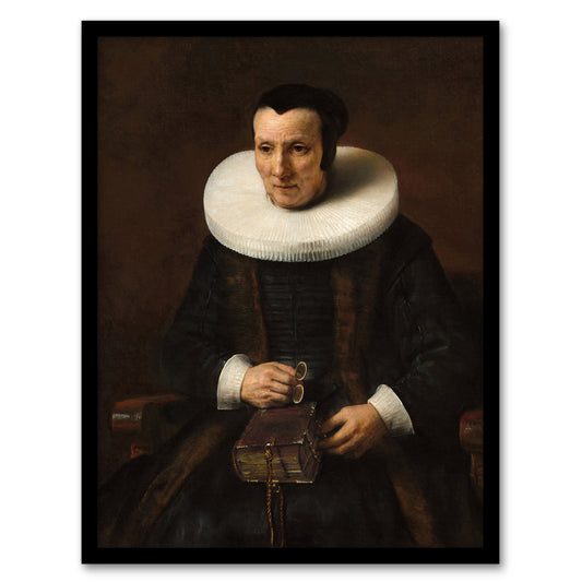 Rembrandt van Rijn Old Lady with a Book Portrait Framed Wall Art Print