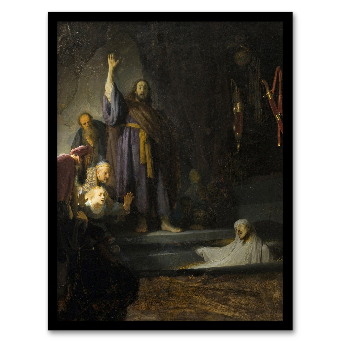 Rembrandt van Rijn The Raising of Lazarus Oil Painting Framed Wall Art Print