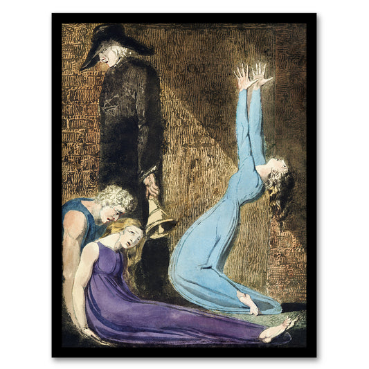William Blake Supine Woman Man With Bell A Prophecy Painting Framed Art Print