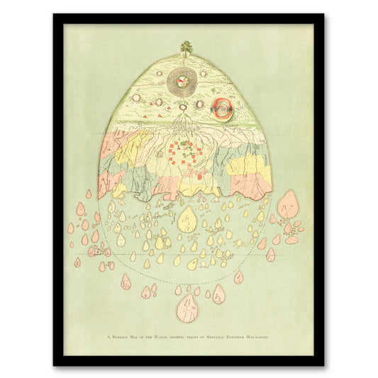 William Griggs Vintage Burmese Map of the World Framed Wall Art Picture Print