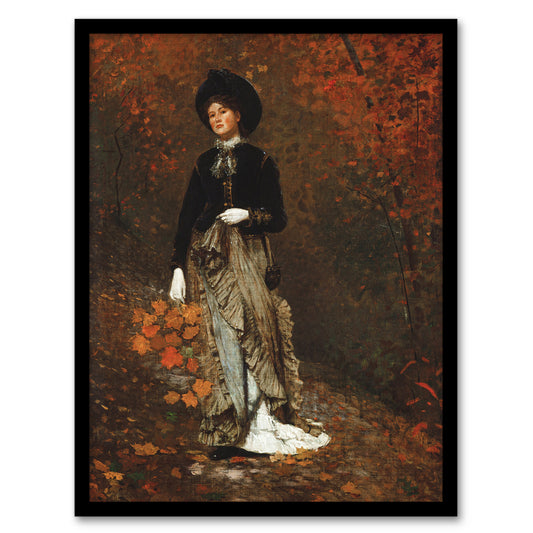 Winslow Homer Autumn Oil Painting Woman Portrait Framed Wall Art Print