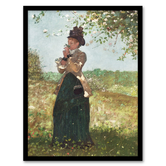 Winslow Homer The Yellow Jacket Portrait Painting Framed Wall Art Print