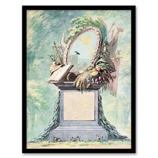 Aert Schouman Framed Wall Art 18th Century Monument Design Watercolour