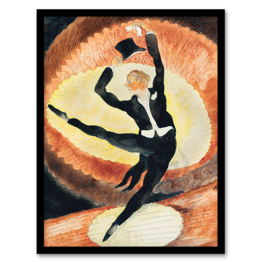 Charles Demuth Framed Wall Art Acrobatic Male Dancer with Top Hat Home Décor