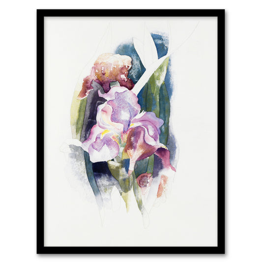 Charles Demuth Framed Wall Art Print Purple Iris Flower Watercolour Home Décor