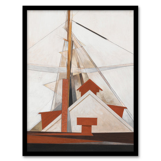 Charles Demuth Framed Wall Art Print Sailboat Masts Cubist Painting Home Décor