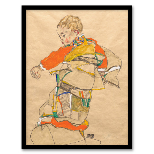 Egon Schiele Framed Wall Art Anton Peschka Jr Portrait of a Child Home Décor