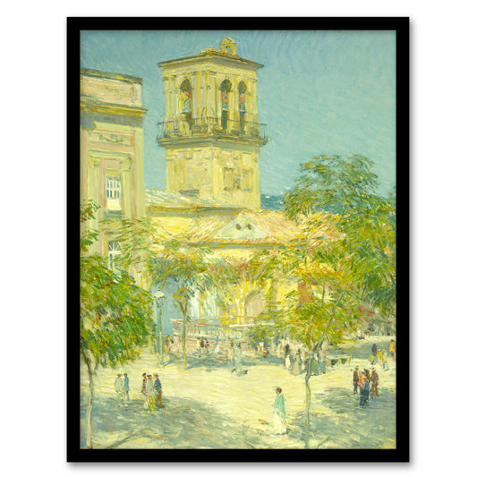 Childe Hassam Framed Wall Art Street of the Great Captain Cityscape Home Décor